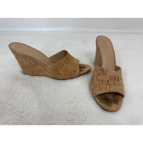 Veronica Beard Shoes - Veronica Beard Cork Wedge Mule Sandals Size 9 Designer Heels
